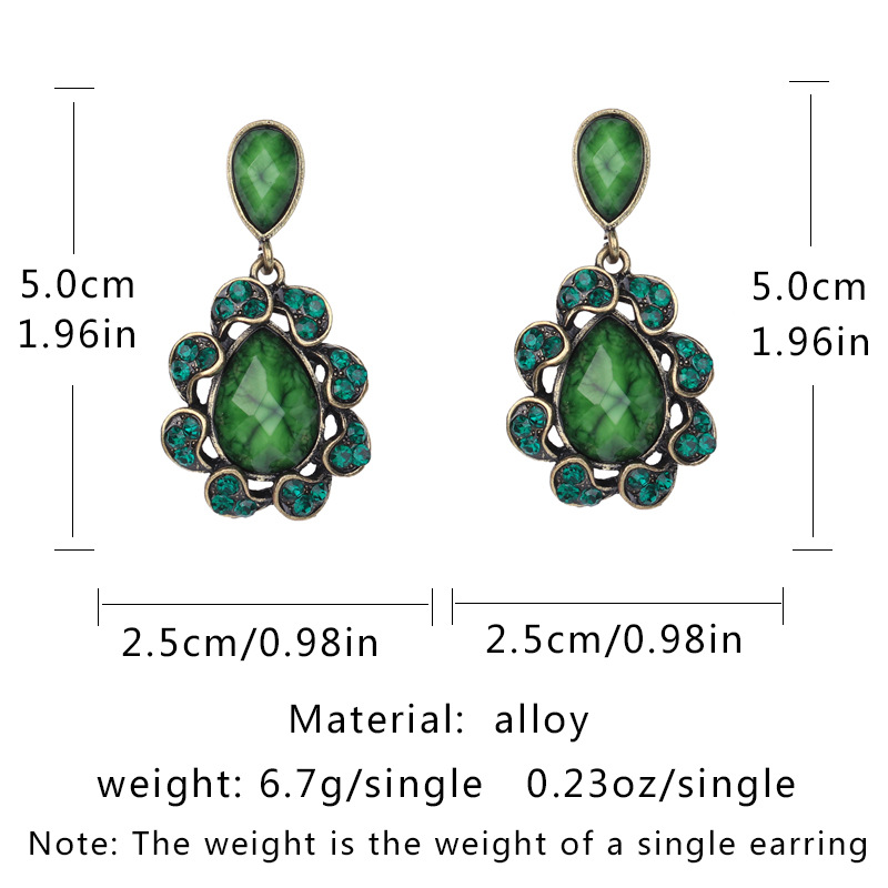 Fashion Water Droplets Alloy Plating Diamond Artificial Gemstones Artificial Diamond Ear Studs 1 Pair display picture 1