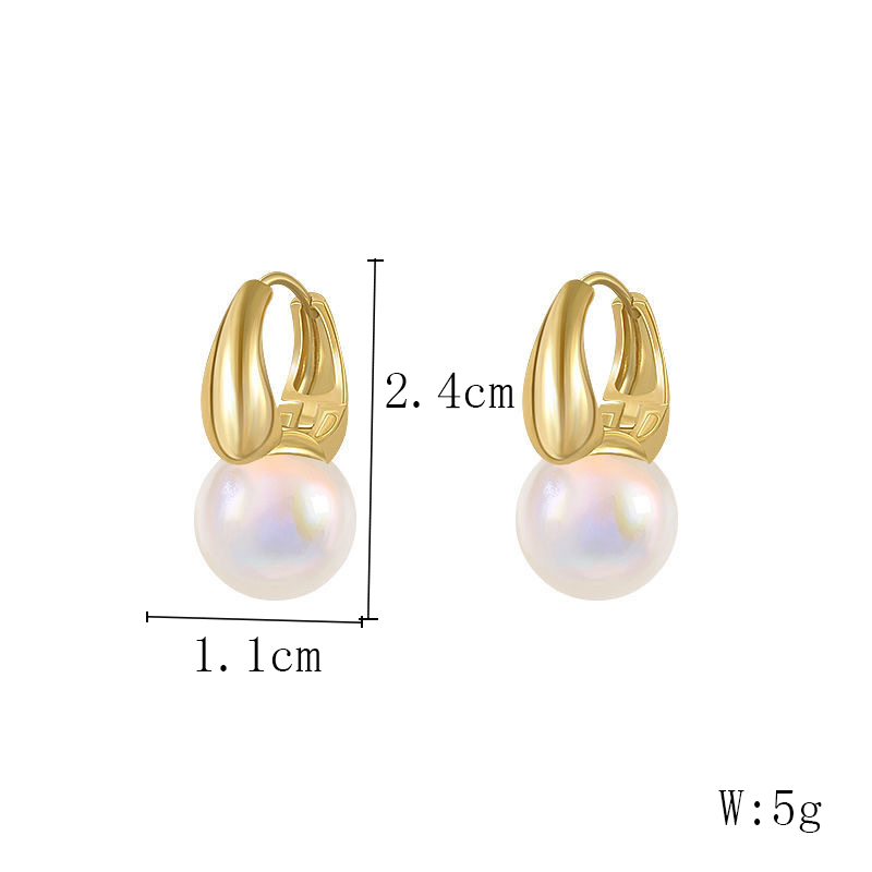 Romantic Geometric Resin Plating Artificial Pearls Earrings display picture 2