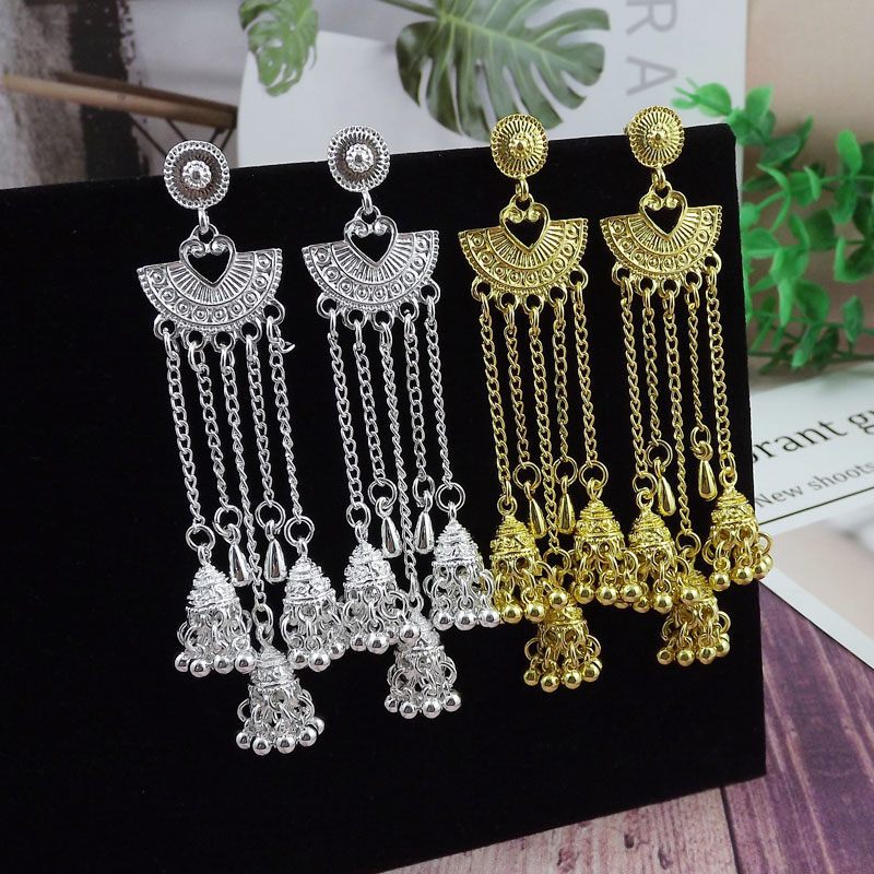 Women's Retro Ethnic Style Bohemian Tassel Alloy No Inlaid Ear Studs Drop Earrings display picture 6