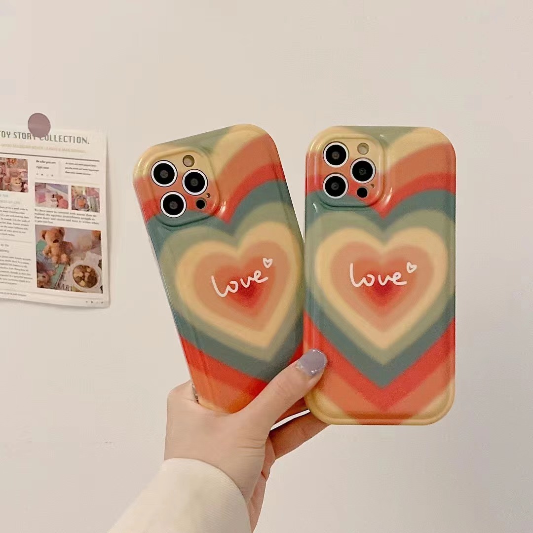 Fashion Colorful Heart Shape Silica Gel  Iphone Phone Cases display picture 1