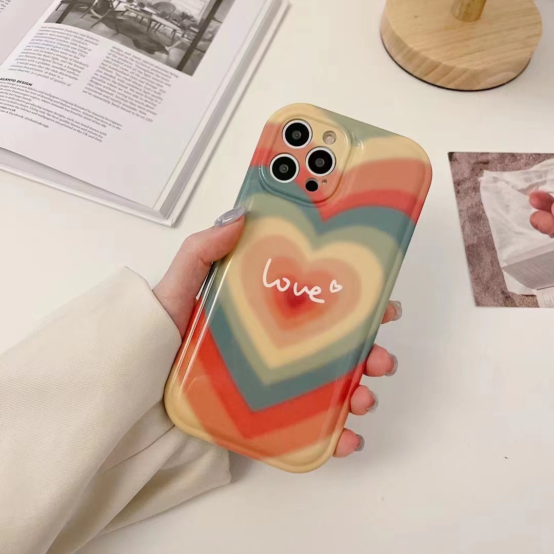 Fashion Colorful Heart Shape Silica Gel  Iphone Phone Cases display picture 2