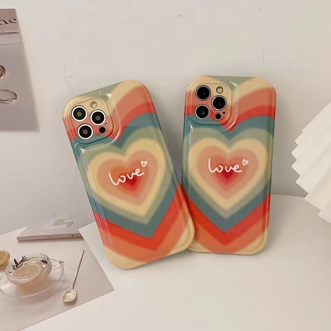 Fashion Colorful Heart Shape Silica Gel  Iphone Phone Cases display picture 3