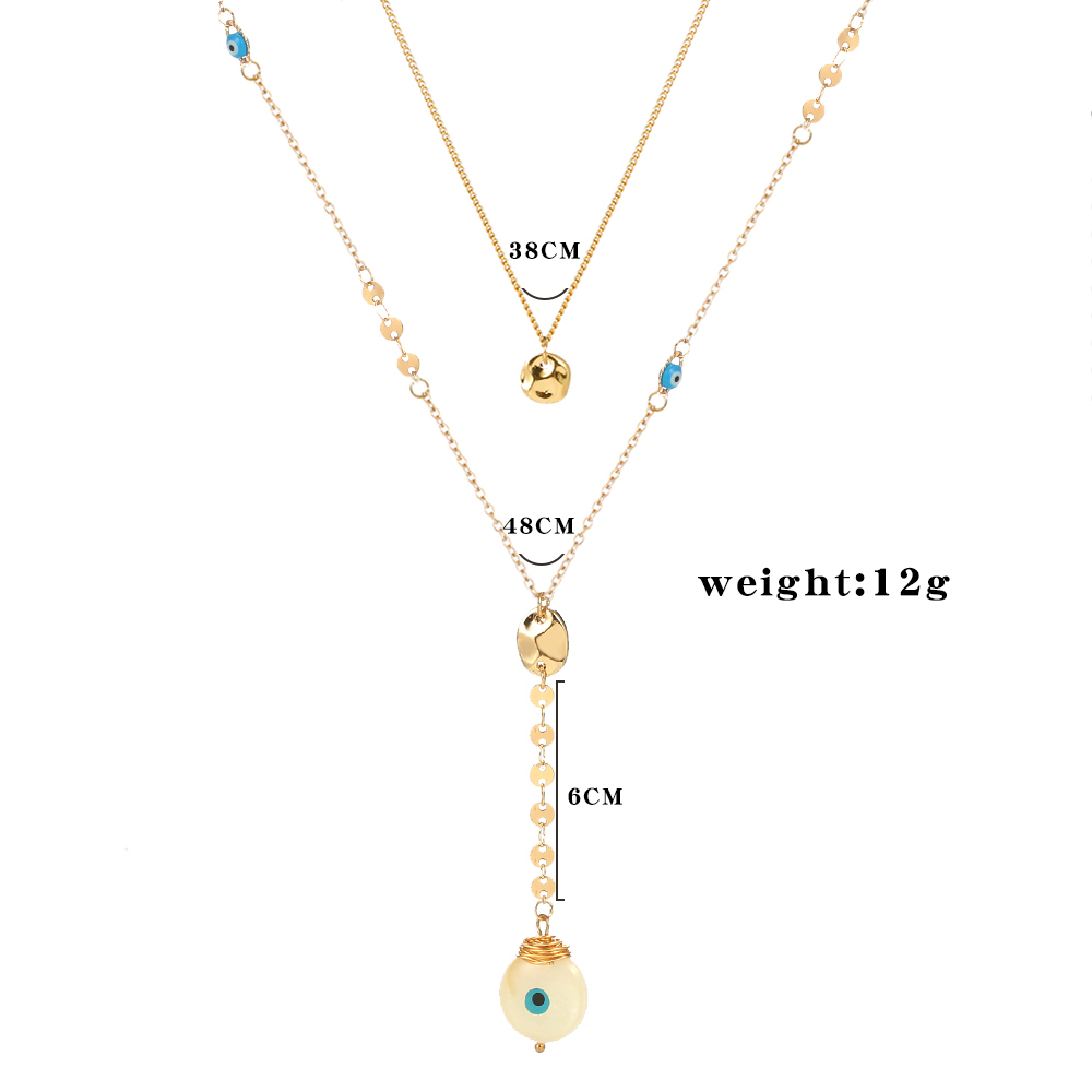 Fashion Classic Devil's Eye Pendant Multi-layered Geometric Alloy Necklace display picture 1
