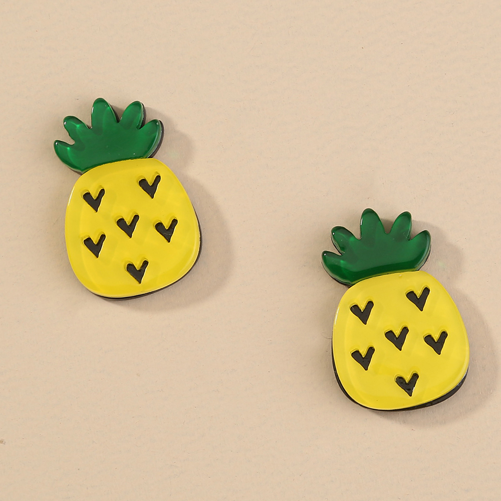 Mode Kreative Nette Einfache Kleine Ananas Kupfer Ohr Stud Ohrringe display picture 5