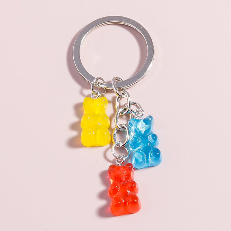 Fashion Transparent Candy Color Bear Acrylic Pendant Keychain display picture 1