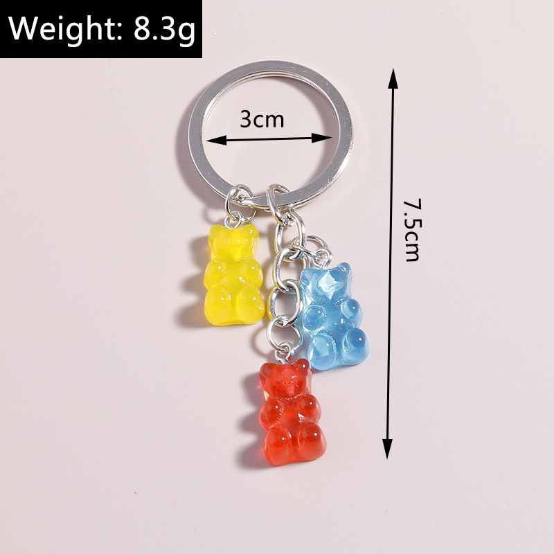 Fashion Transparent Candy Color Bear Acrylic Pendant Keychain display picture 3