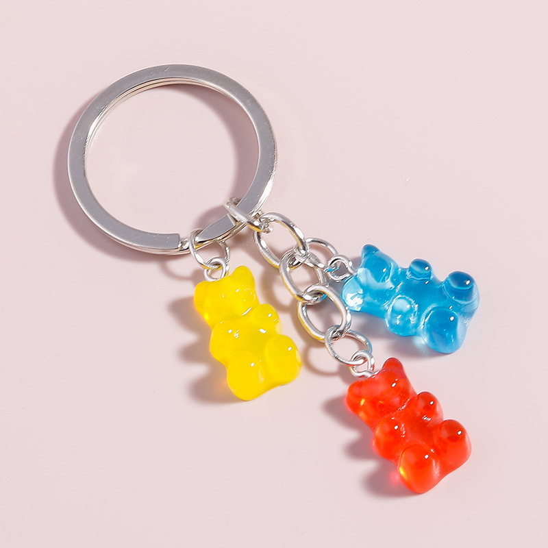 Fashion Transparent Candy Color Bear Acrylic Pendant Keychain display picture 2