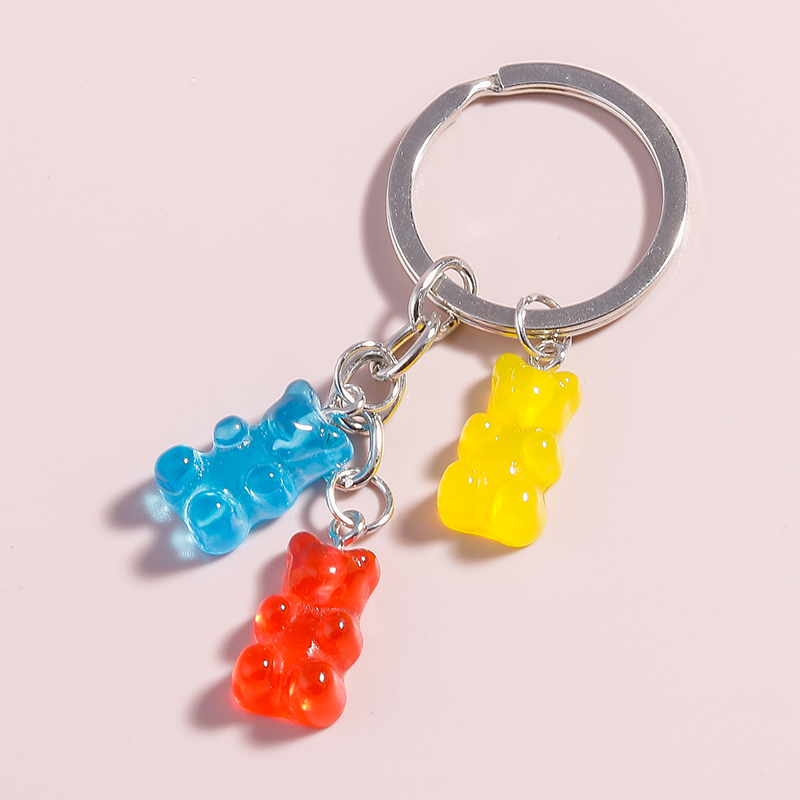 Fashion Transparent Candy Color Bear Acrylic Pendant Keychain display picture 5