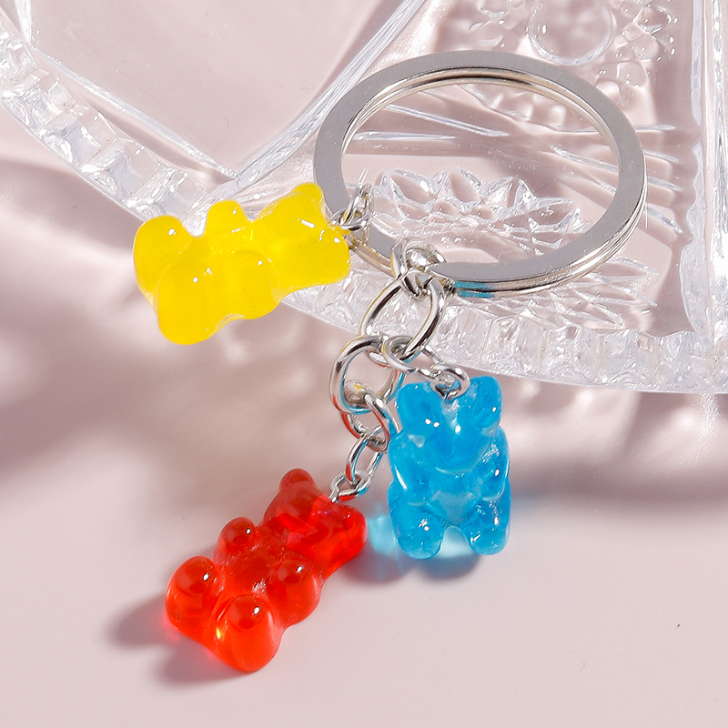 Fashion Transparent Candy Color Bear Acrylic Pendant Keychain display picture 4