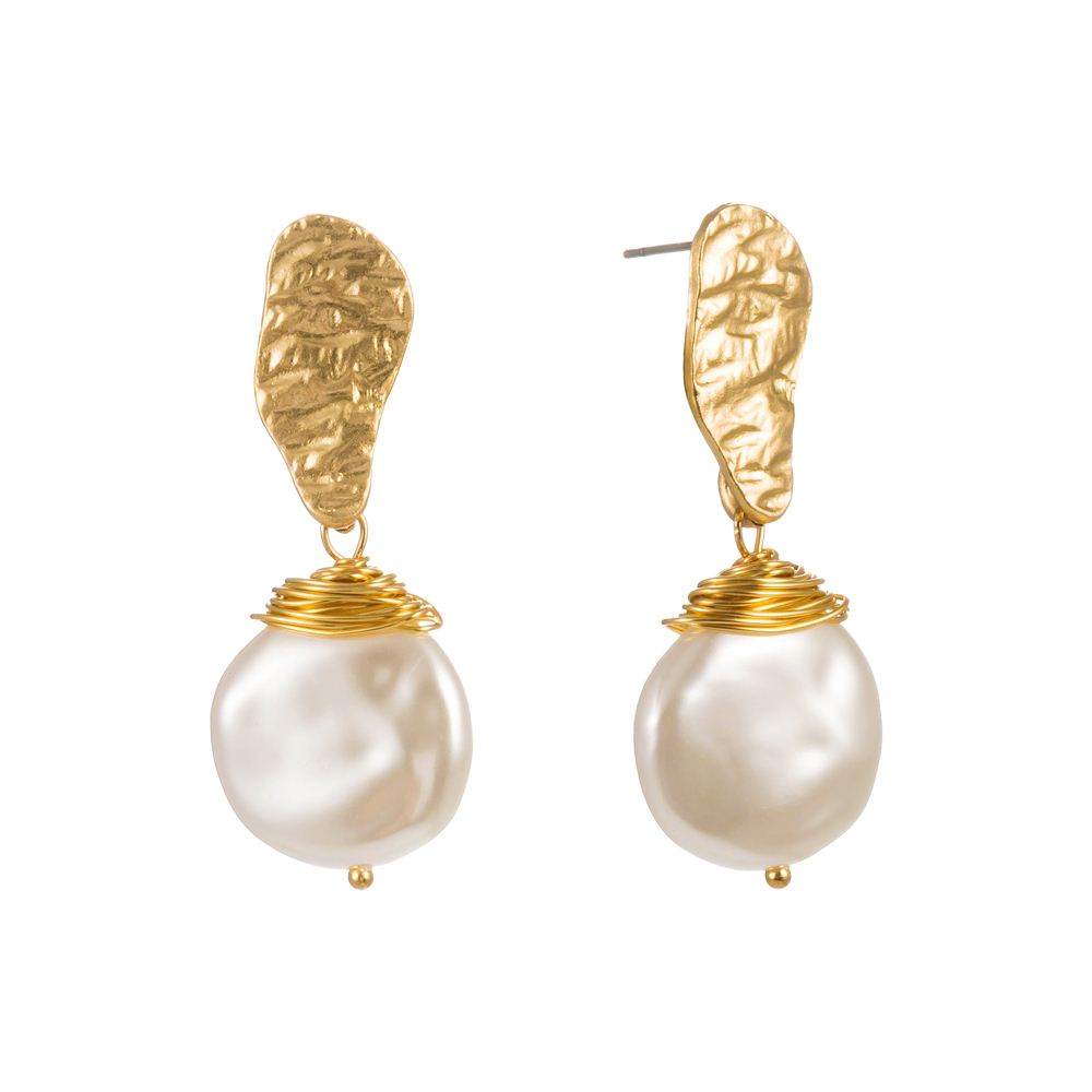 Baroque Style Pearl Alloy Plating Artificial Pearls Earrings display picture 8