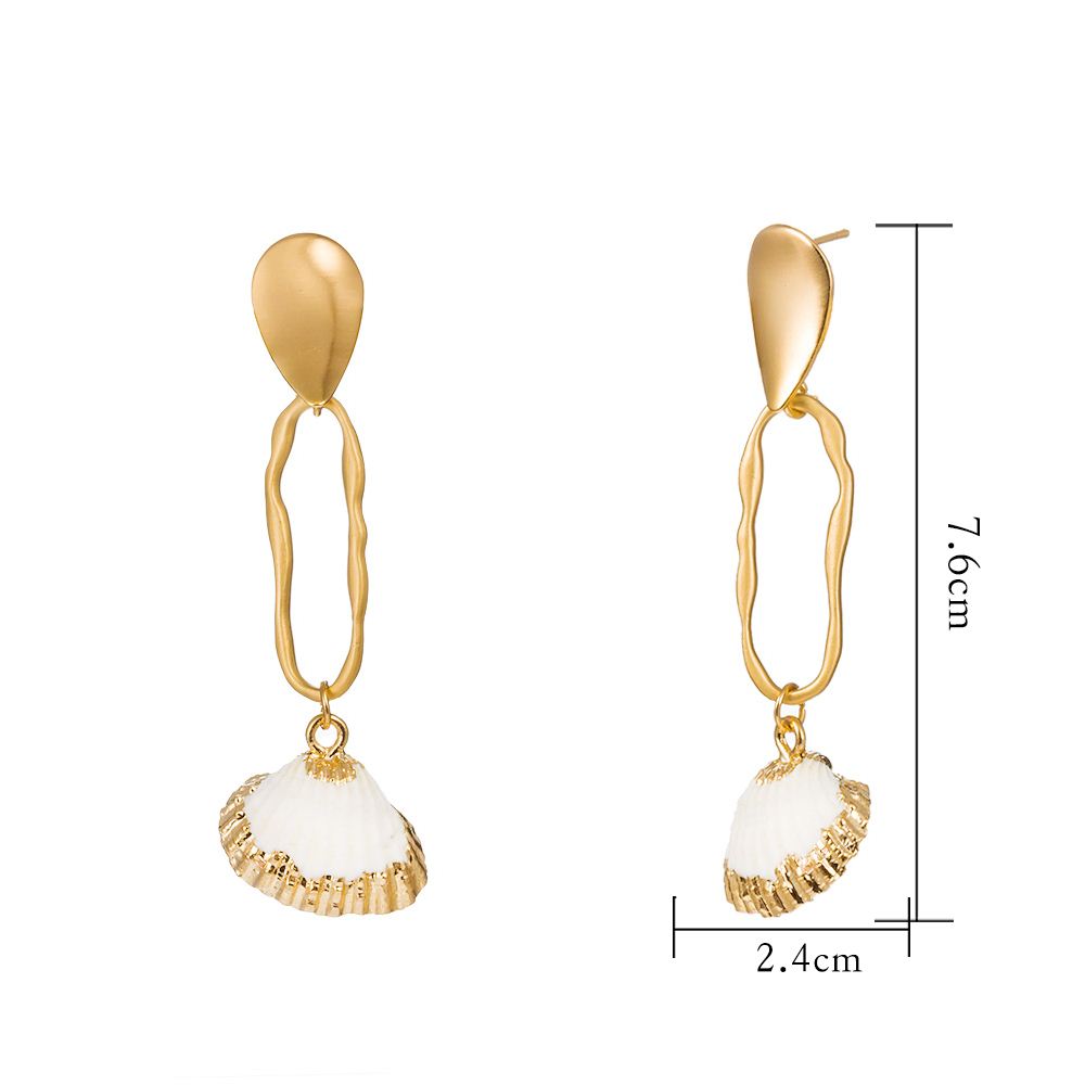 Ethnic Style Shell Alloy Plating Drop Earrings display picture 1