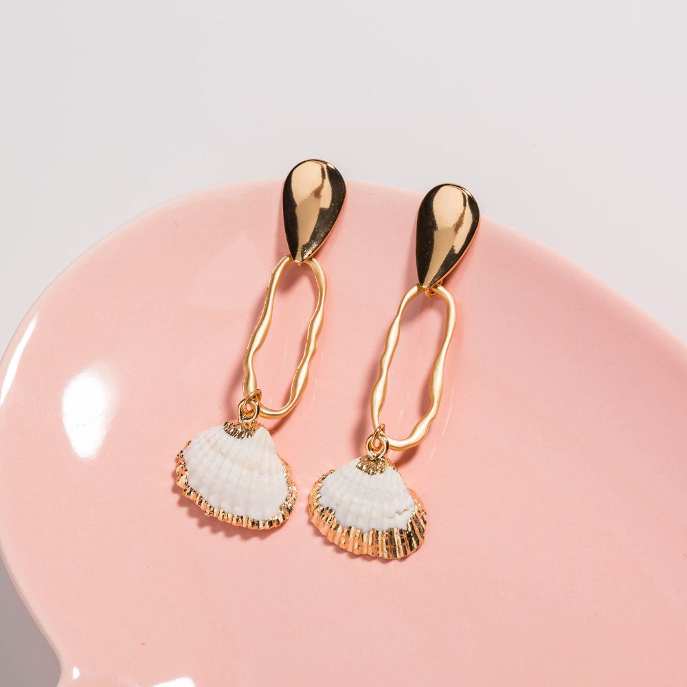 Ethnic Style Shell Alloy Plating Drop Earrings display picture 3