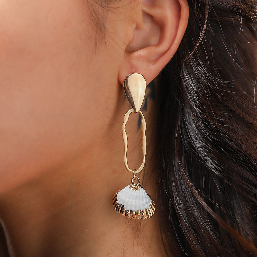 Ethnic Style Shell Alloy Plating Drop Earrings display picture 5