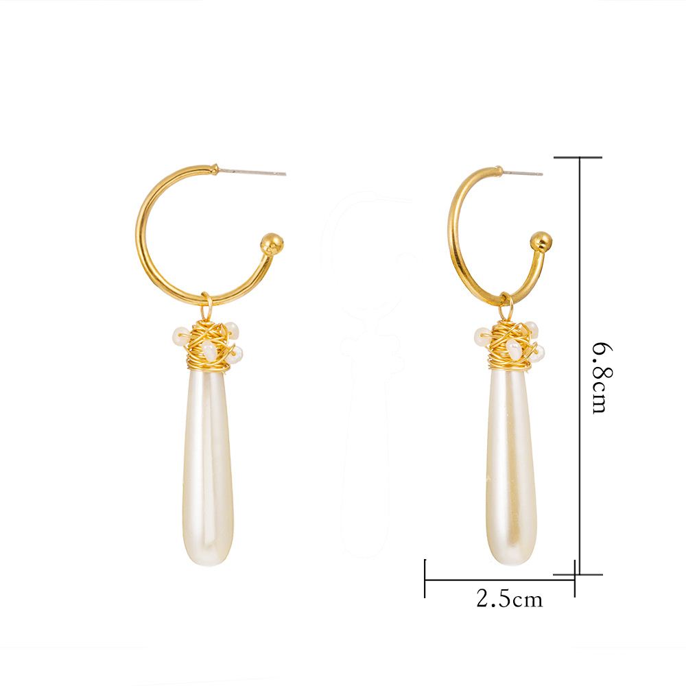 Retro Geometric Alloy Artificial Pearls Earrings 1 Piece display picture 2