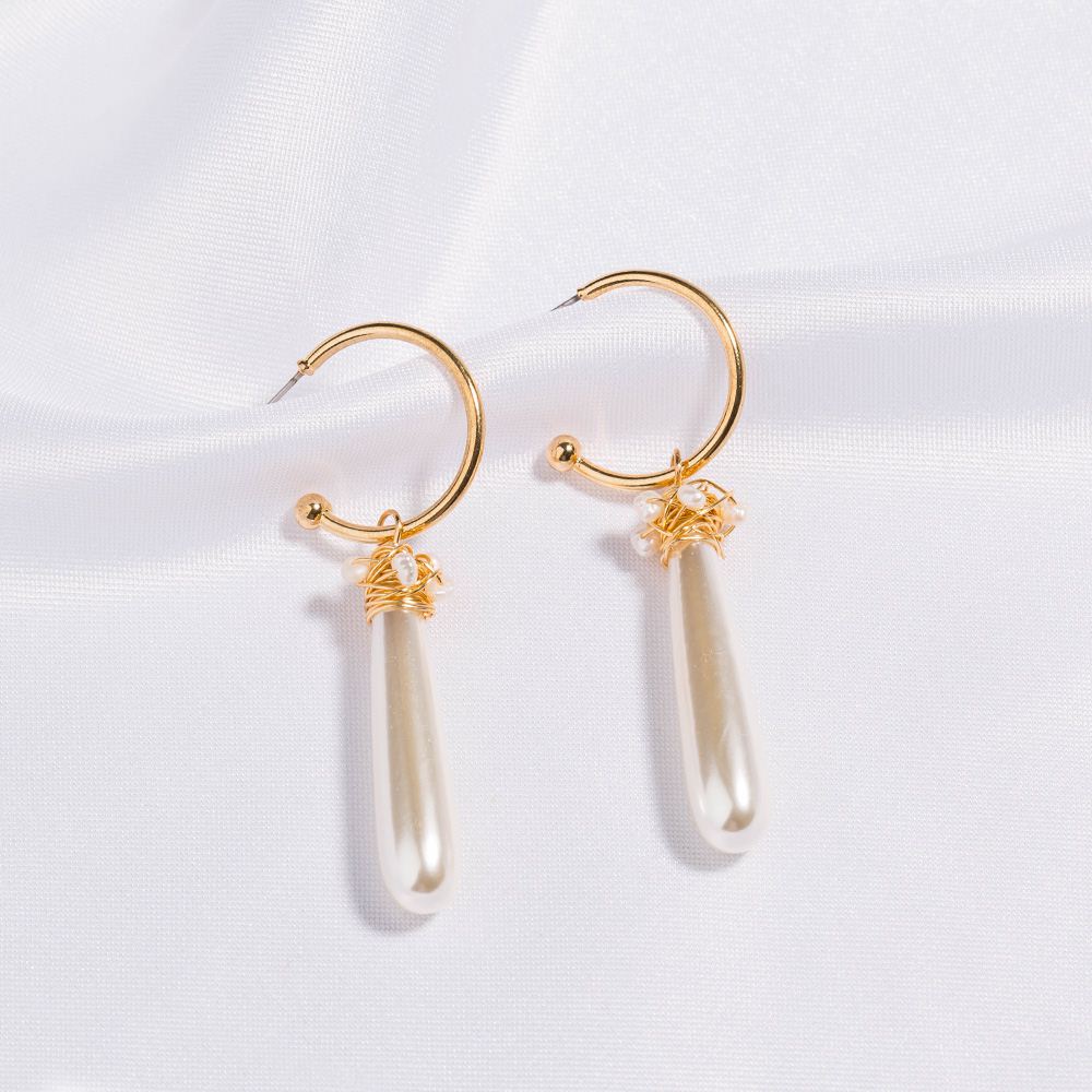 Retro Geometric Alloy Artificial Pearls Earrings 1 Piece display picture 9