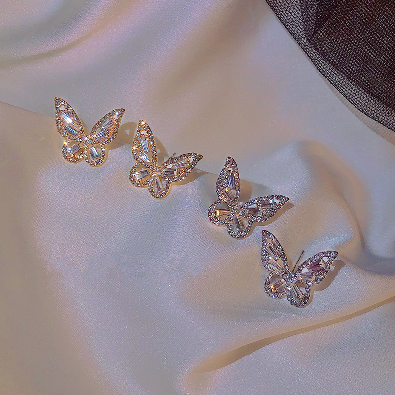 Como La Imagen Moda Mariposa Embutido Aleación Diamantes De Imitación Pendientes display picture 9