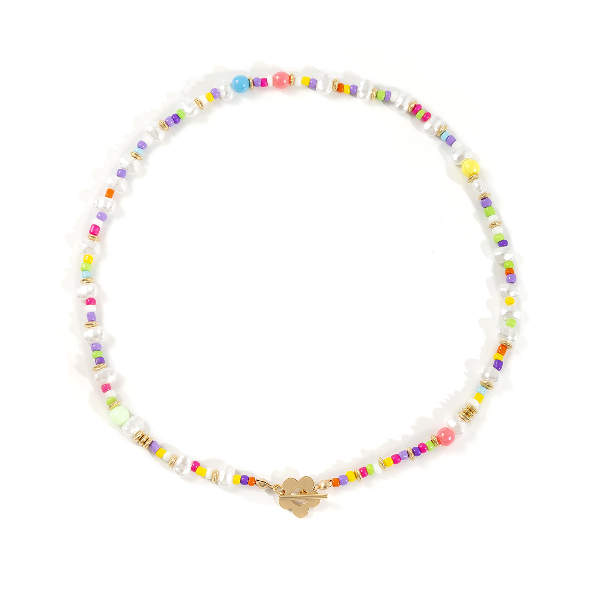 Wholesale Jewelry Sweet Multicolor Imitation Pearl Plastic Iron No Inlaid Necklace display picture 1