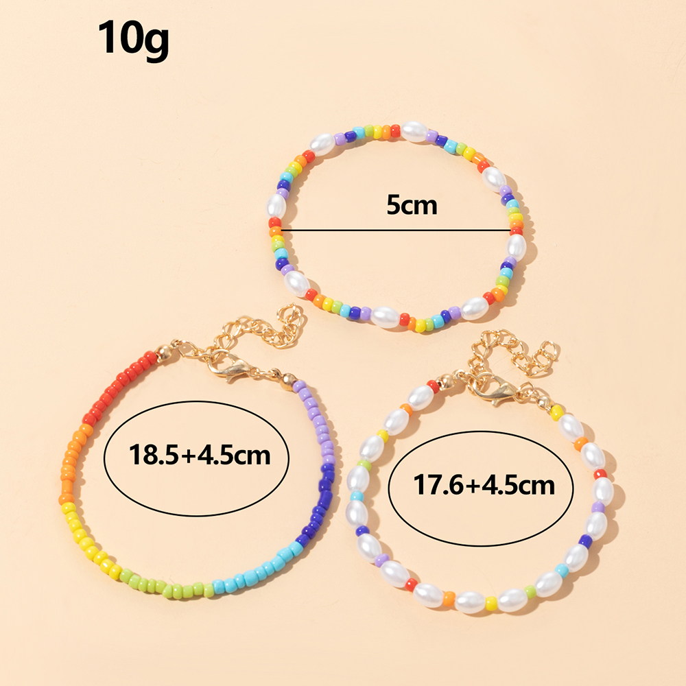 Fashion Beach Geometric Pearl Resin Beads Bracelets display picture 1
