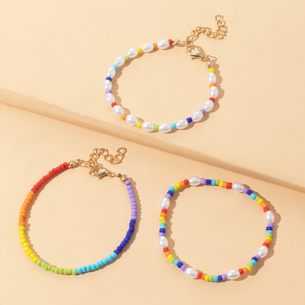 Fashion Beach Geometric Pearl Resin Beads Bracelets display picture 3