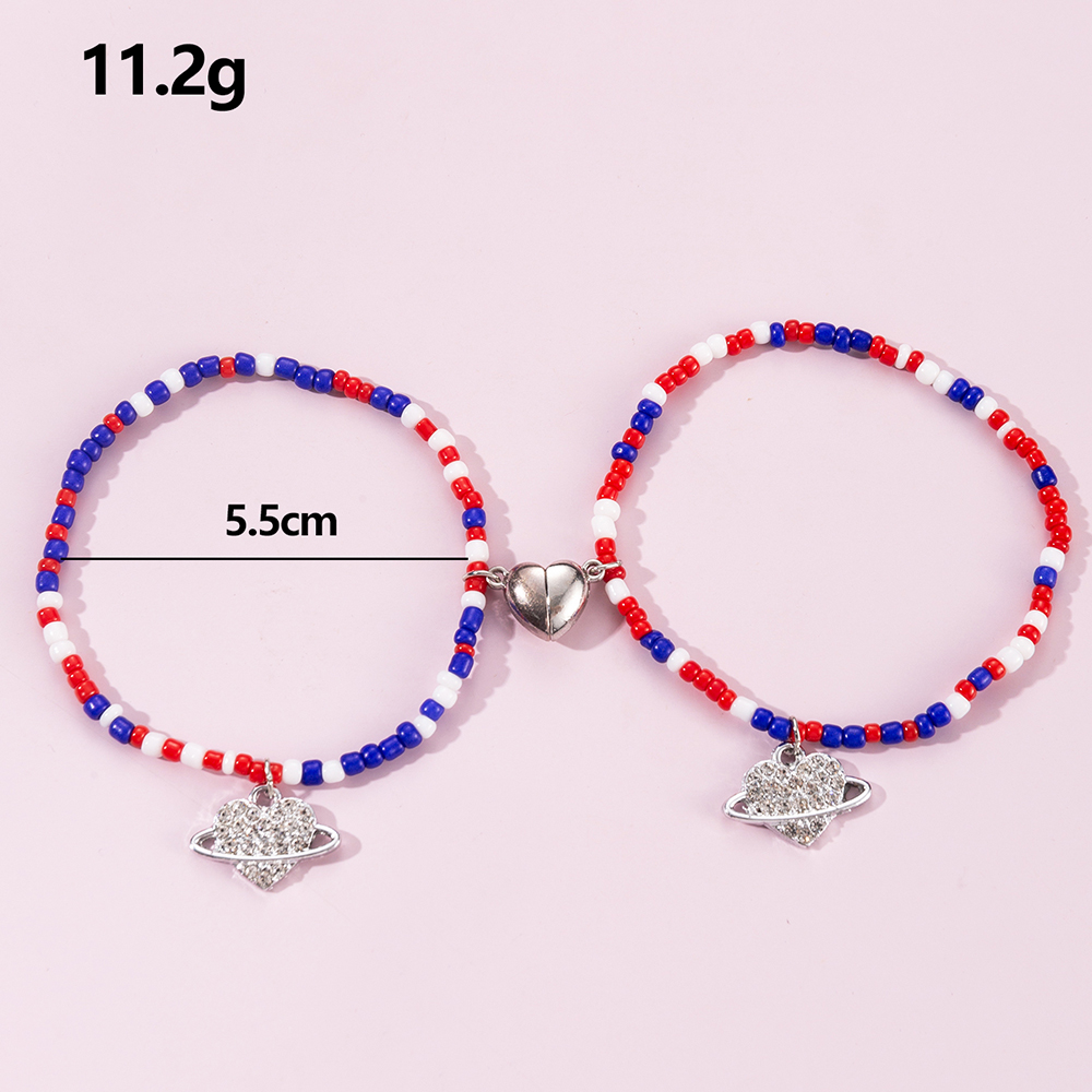 Fashion Romantic Heart Shape Glass Bracelets display picture 1