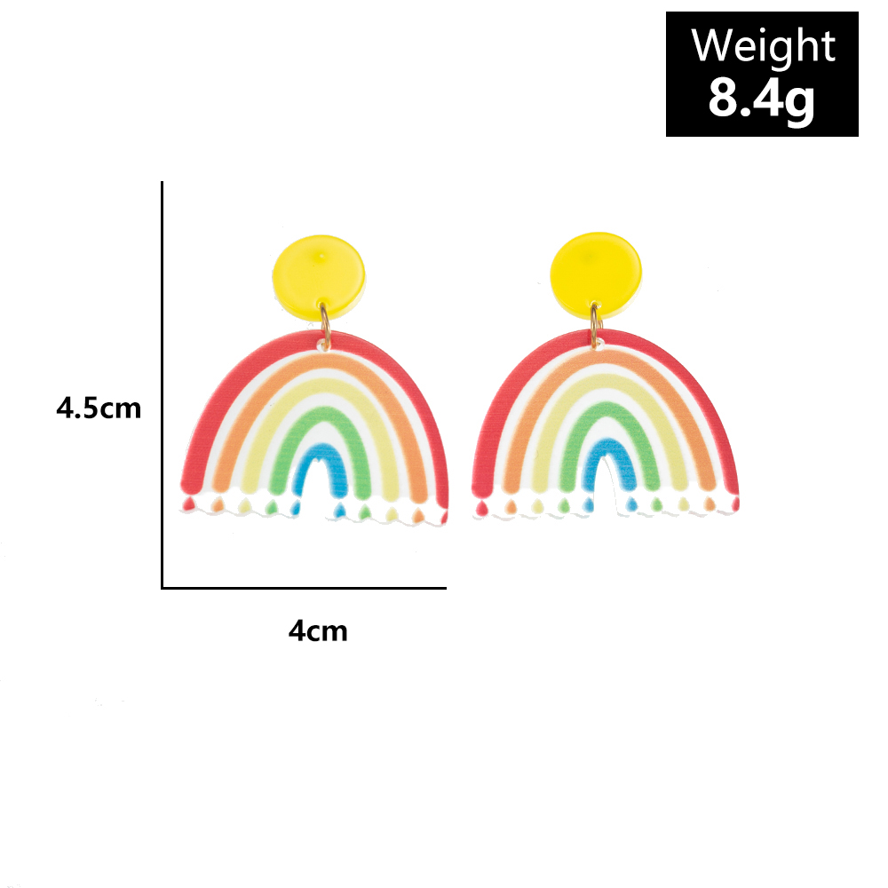 Women's Cute Fashion Rainbow Resin Earrings Drop Earrings 1 Piece display picture 1