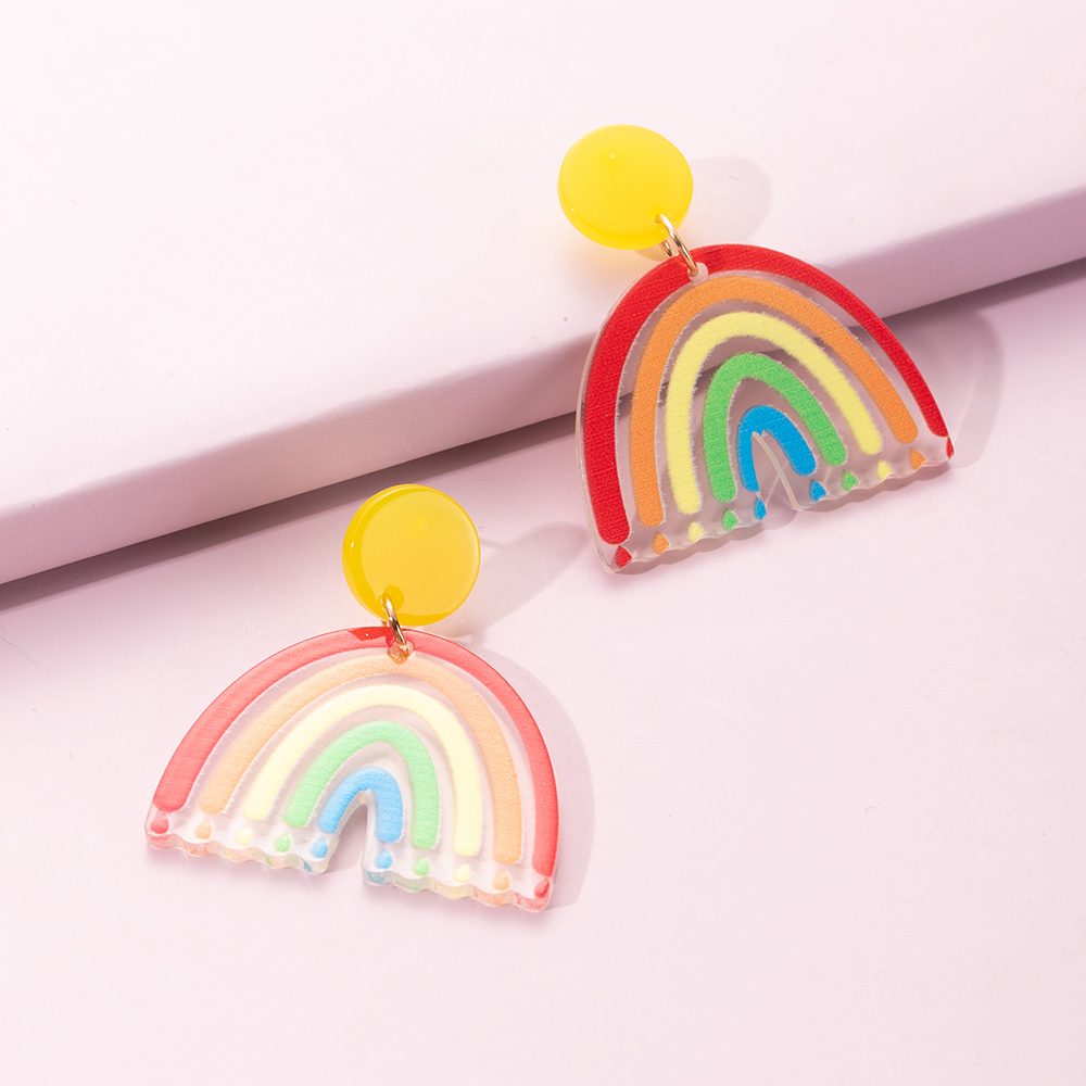 Women's Cute Fashion Rainbow Resin Earrings Drop Earrings 1 Piece display picture 2