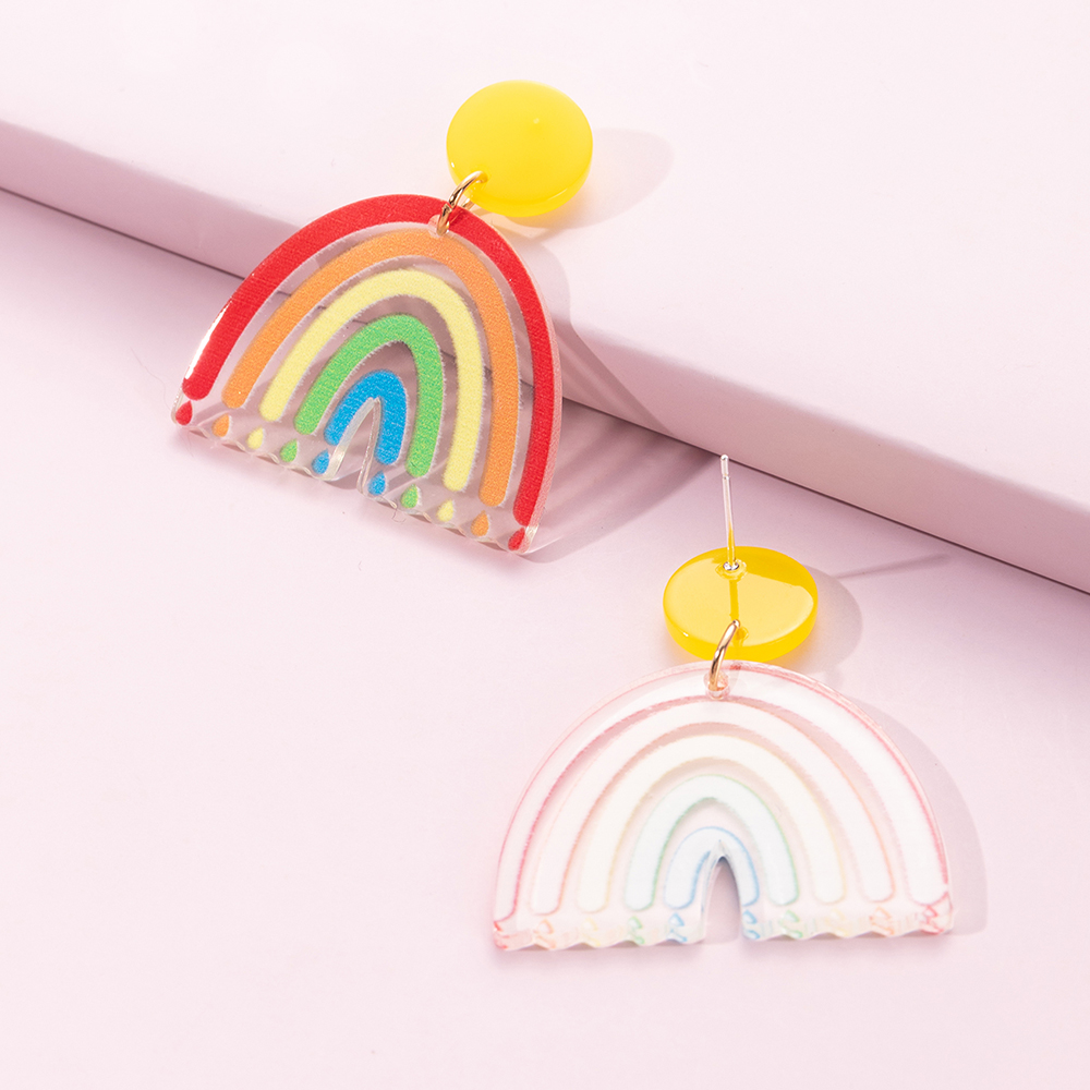 Women's Cute Fashion Rainbow Resin Earrings Drop Earrings 1 Piece display picture 3