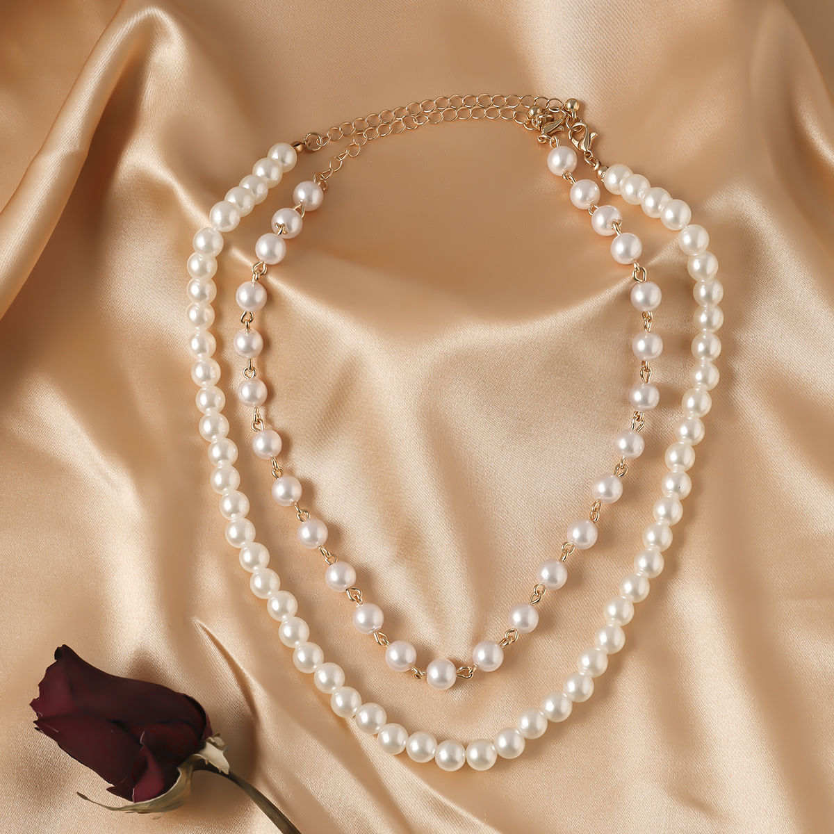 Women's Vintage Style Solid Color Imitation Pearl Necklace Beaded Artificial Pearl 1 Piece display picture 6