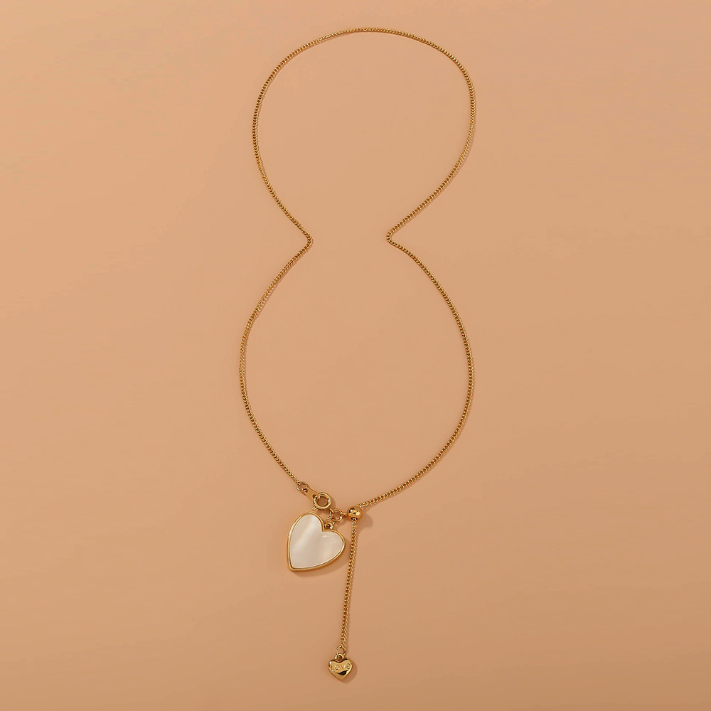Einfacher Stil Herz Legierung Überzug Hülse Halskette display picture 1