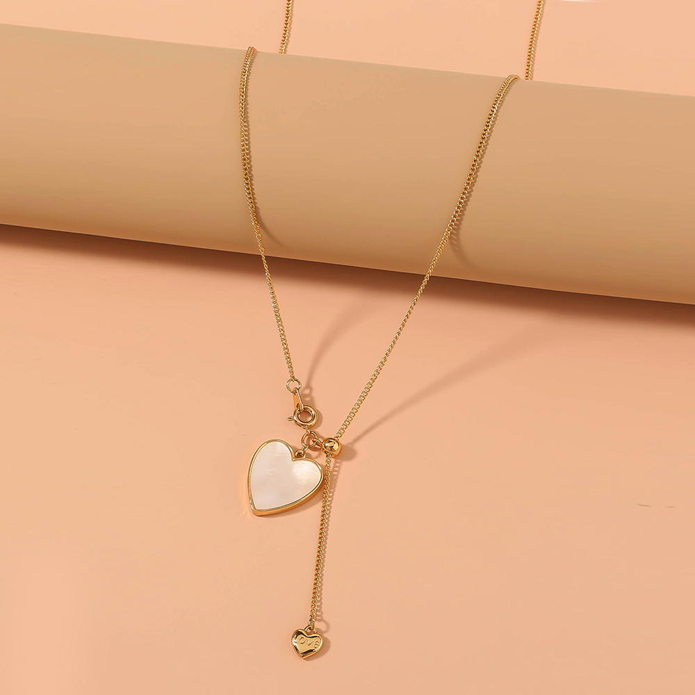 Einfacher Stil Herz Legierung Überzug Hülse Halskette display picture 2