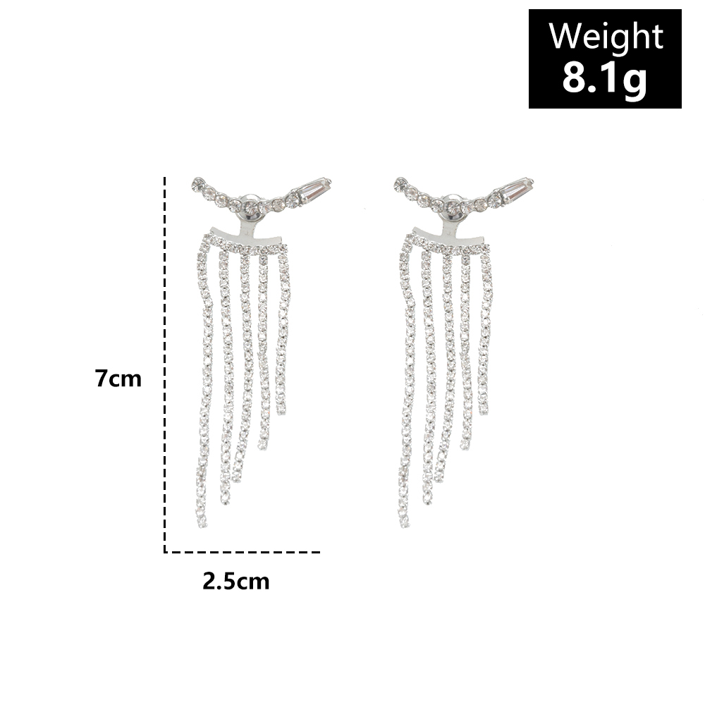 Elegant Fashion Tassel Iron Artificial Rhinestones Earrings display picture 1