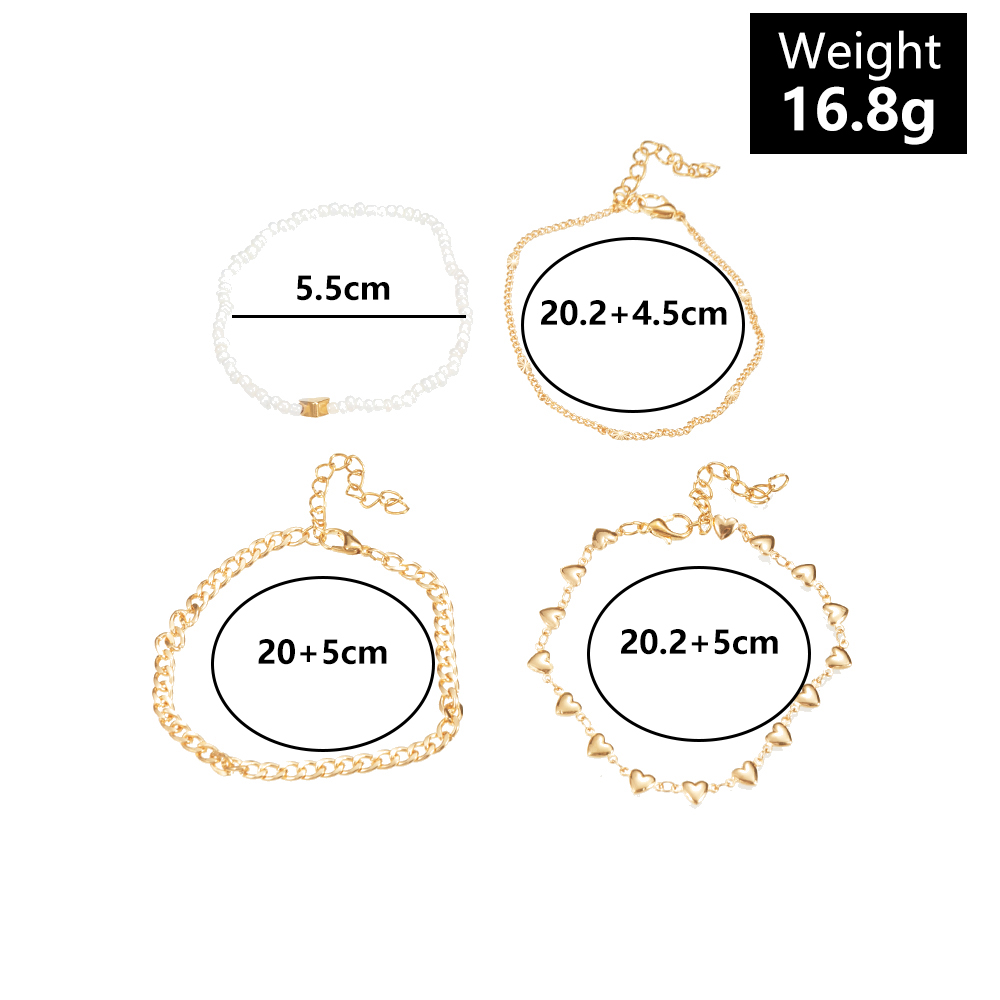 Women's Fashion Beach Star Heart Flowers Alloy Anklet Beads As Picture display picture 1