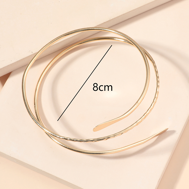 New Fashion Creative Winding Armband Spiral Geometric Metal Bracelet display picture 3