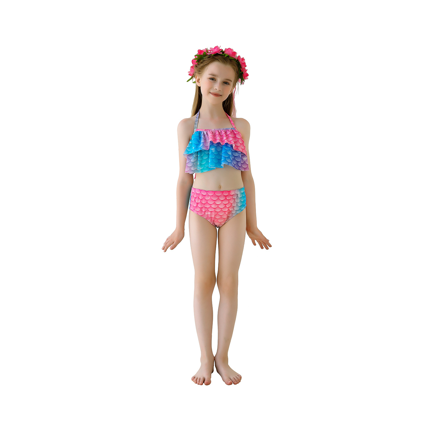 New Style Cute Children's Mermaid Tail Swimsuit Three-piece Suit display picture 3