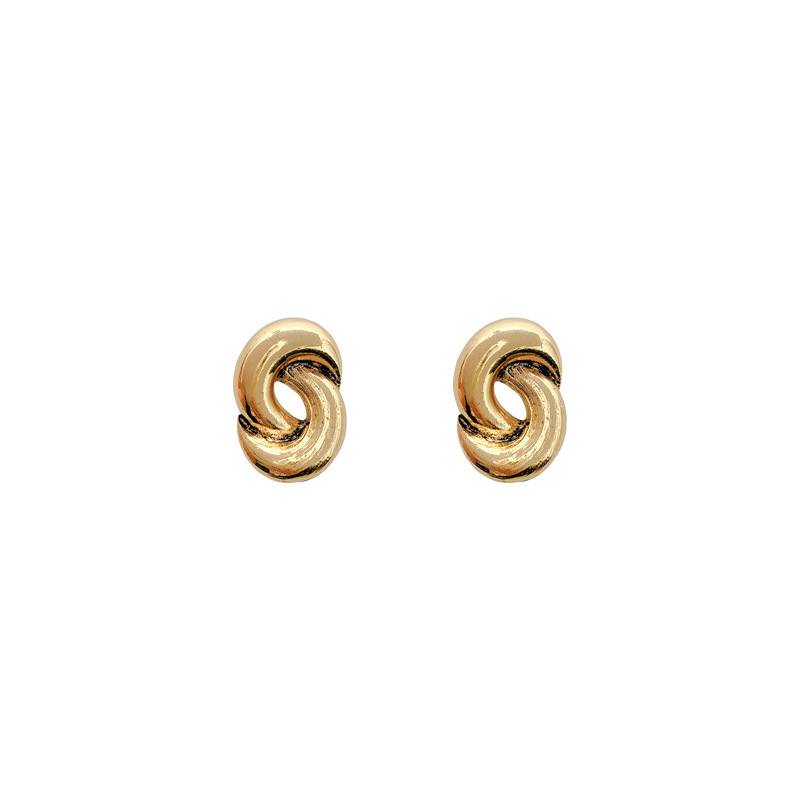 New Retro Style Spiral Metal Stud Earrings display picture 3