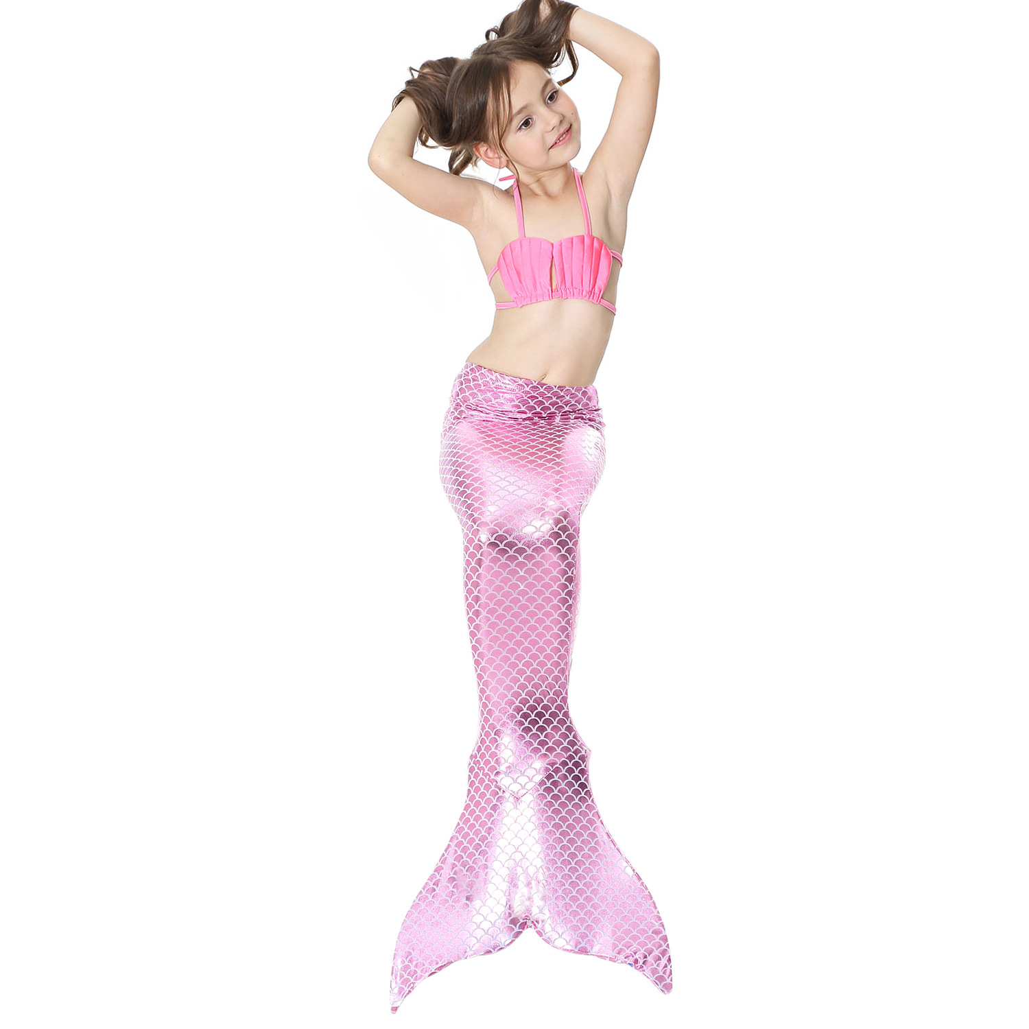 Cute New Style Children's Mermaid Tail Swimsuit Three-piece Suit display picture 1