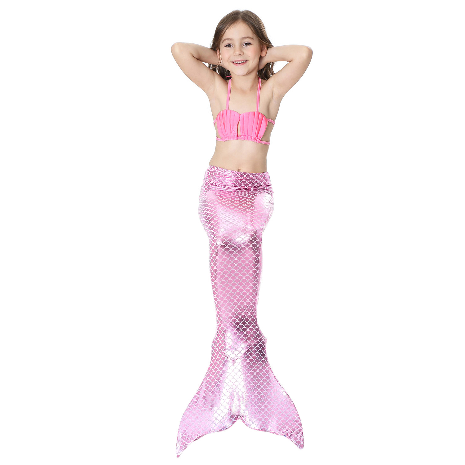 Cute New Style Children's Mermaid Tail Swimsuit Three-piece Suit display picture 2