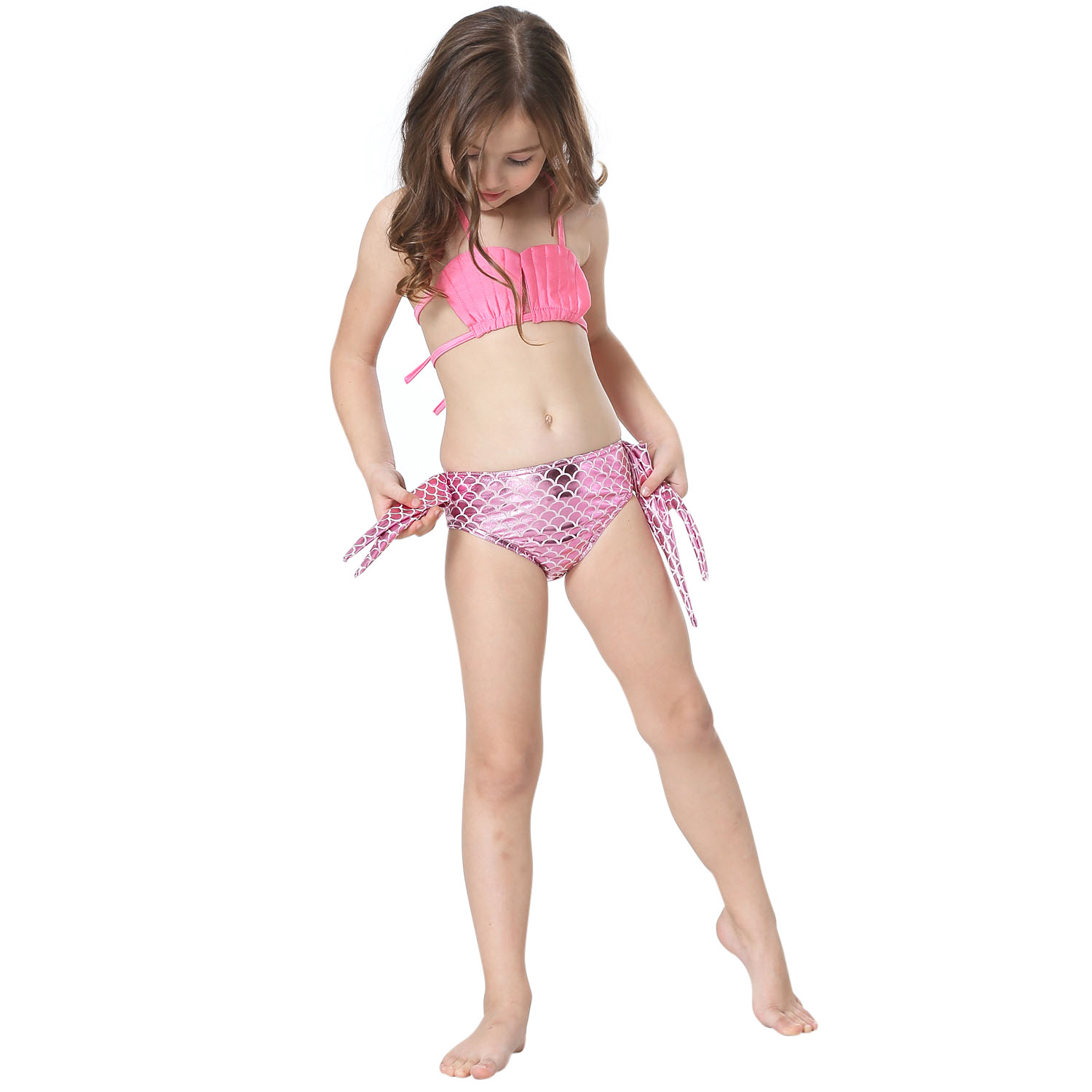 Cute New Style Children's Mermaid Tail Swimsuit Three-piece Suit display picture 3