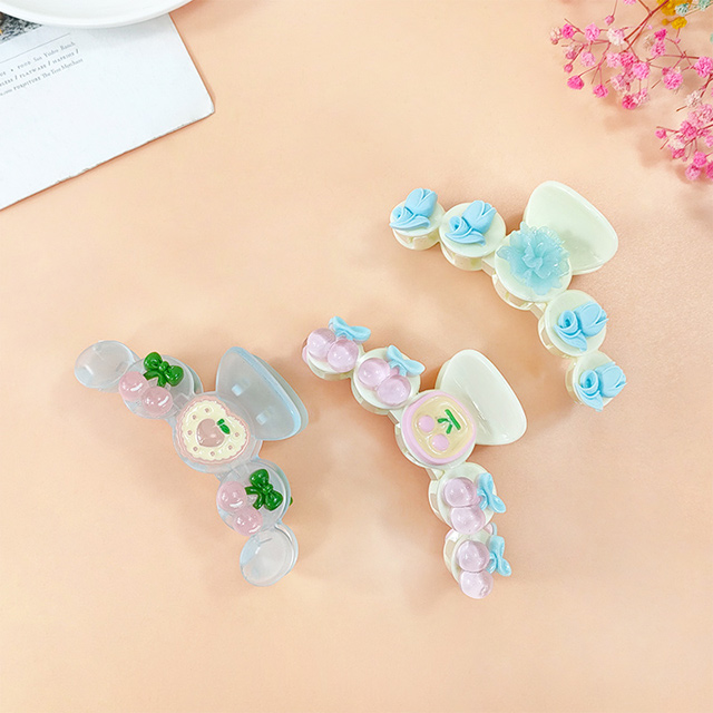 Fashion Sweet Cute Geometric Fruit Female Updo Hair Claw Transparent Head Clip display picture 1