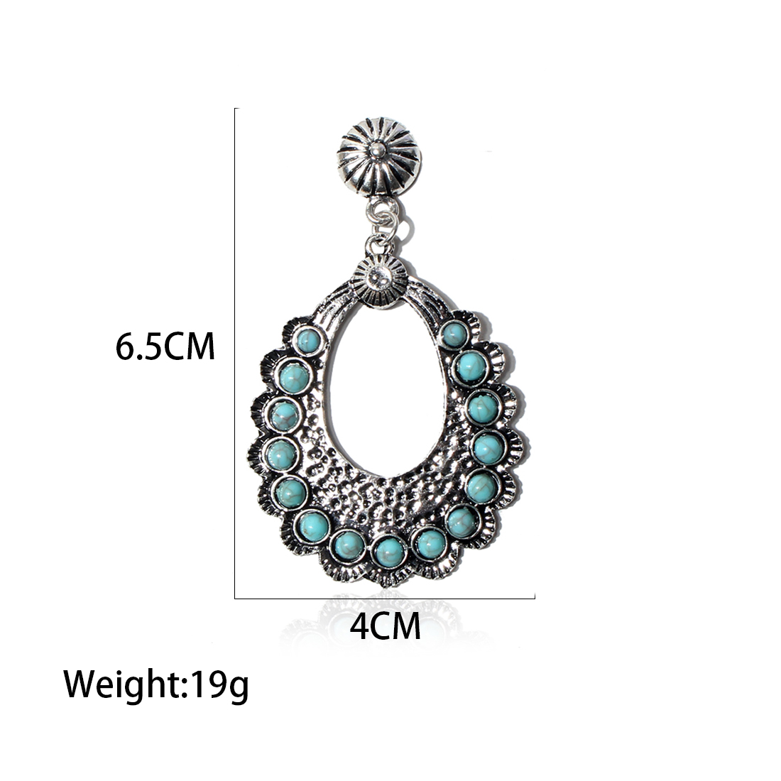 Women's Bohemian Water Drop Synthetic Resin Alloy Turquoise Earrings Inlay Drop Earrings display picture 1