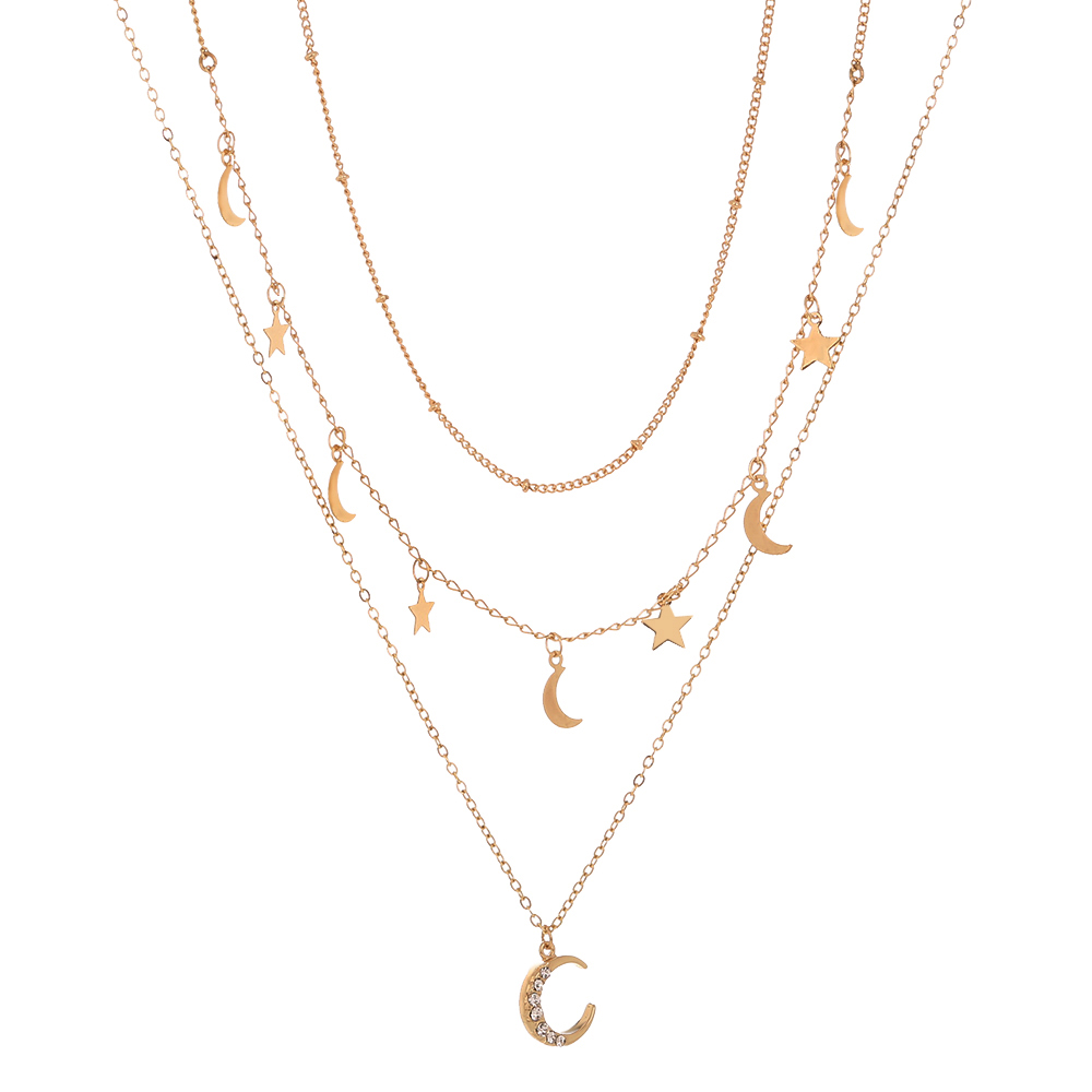 Fashion Star Moon Alloy Copper Necklace Plating No Inlaid Copper Necklaces display picture 2