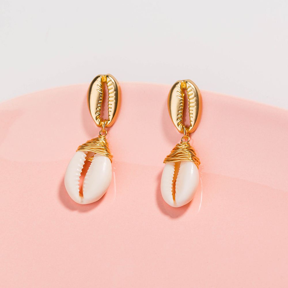 Style Baroque Coquille Alliage Placage Incruster Coquille Boucles D'oreilles display picture 6