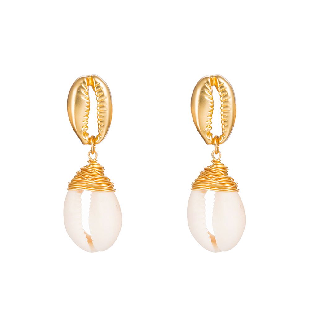 Style Baroque Coquille Alliage Placage Incruster Coquille Boucles D'oreilles display picture 9