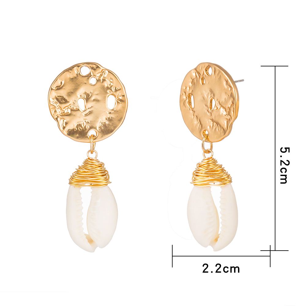 Style Vintage Rond Coquille Alliage Placage Incruster Coquille Boucles D'oreilles display picture 1