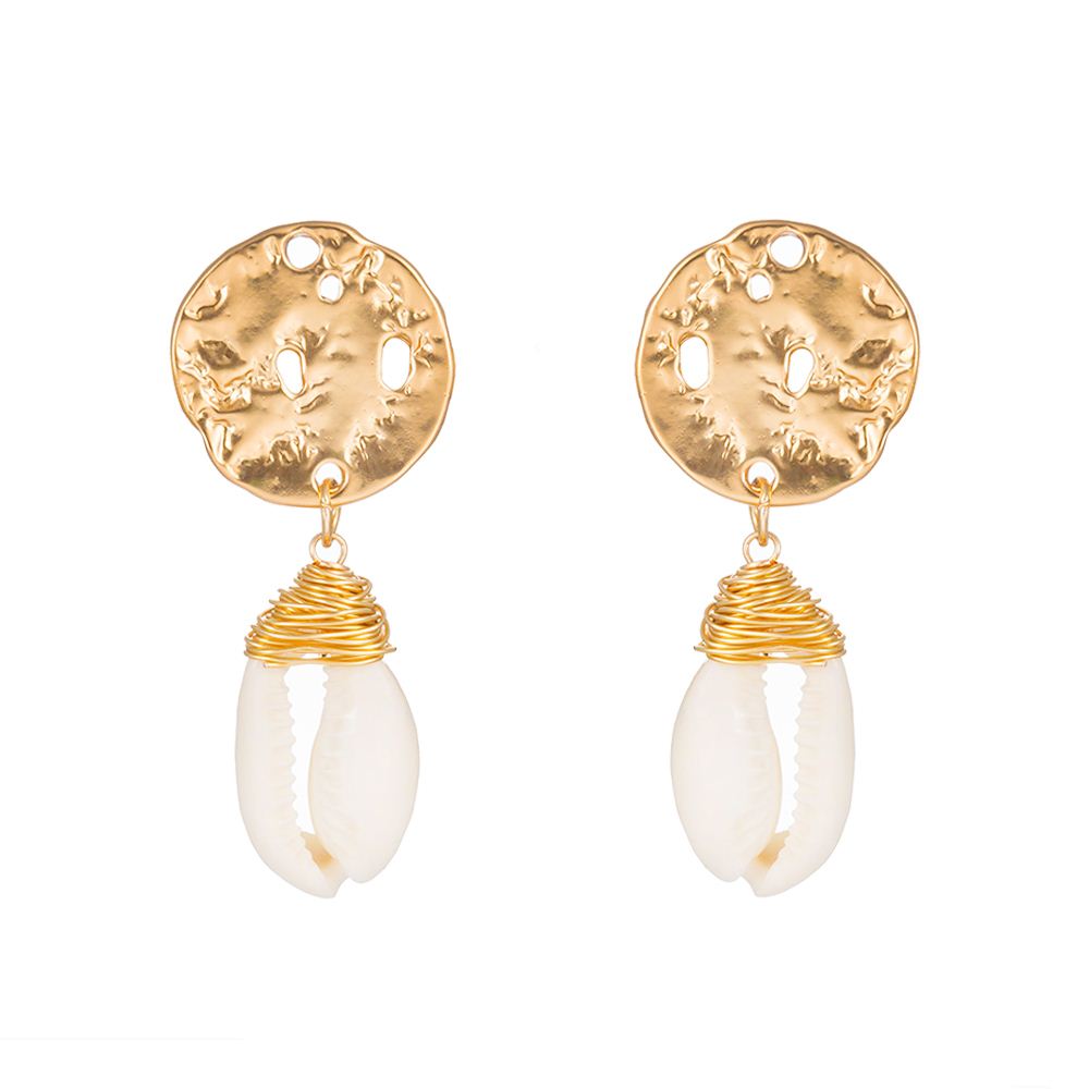 Style Vintage Rond Coquille Alliage Placage Incruster Coquille Boucles D'oreilles display picture 8