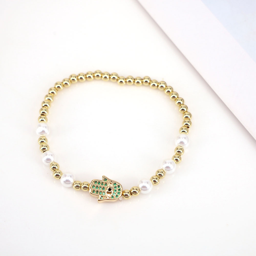 Elegant Handfläche Kupfer Perlen Künstliche Perlen Armbänder 1 Stück display picture 6