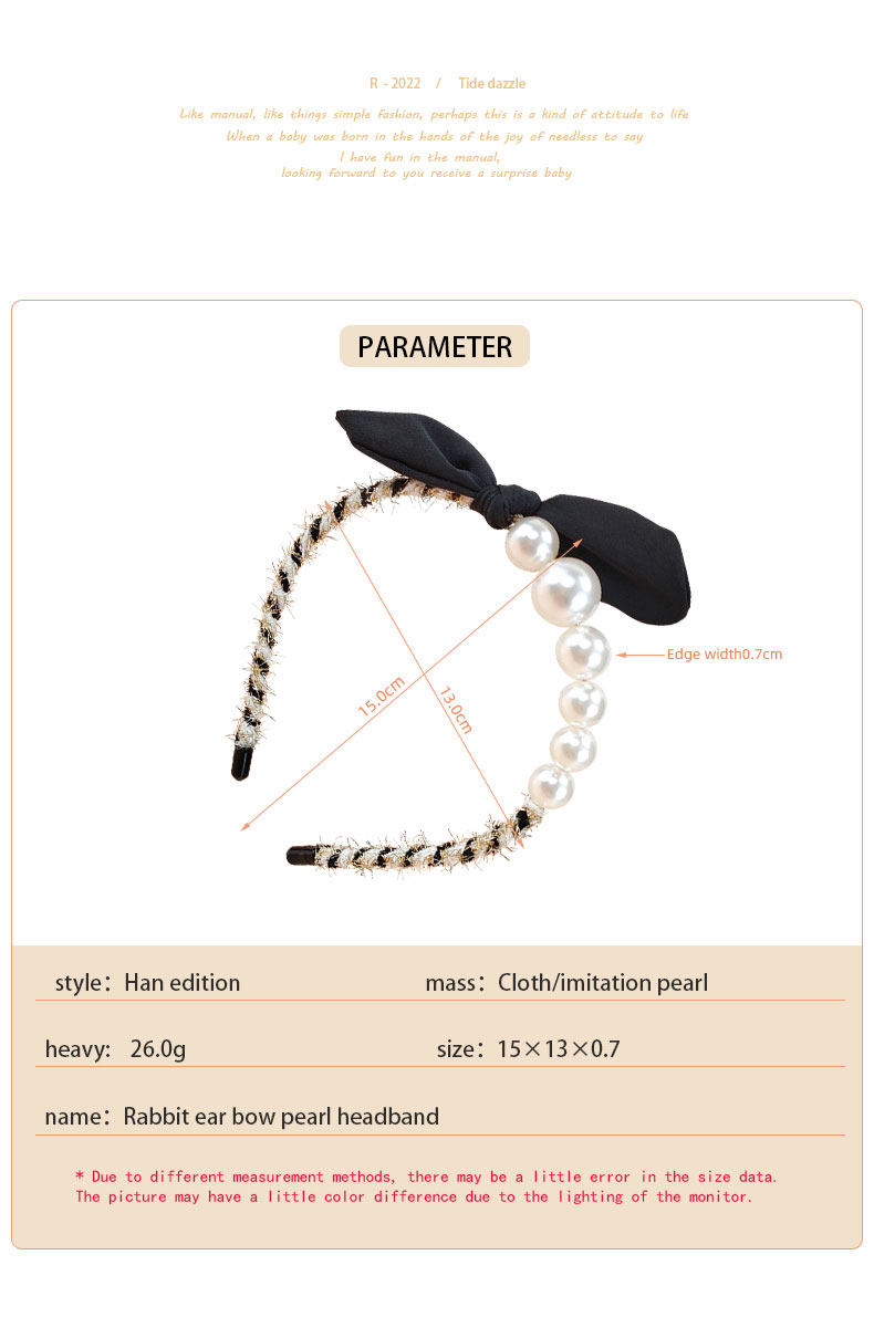 Women's Sweet Bow Knot Beaded Hair Accessories Beaded Inlaid Pearls Pearl Hair Band display picture 2