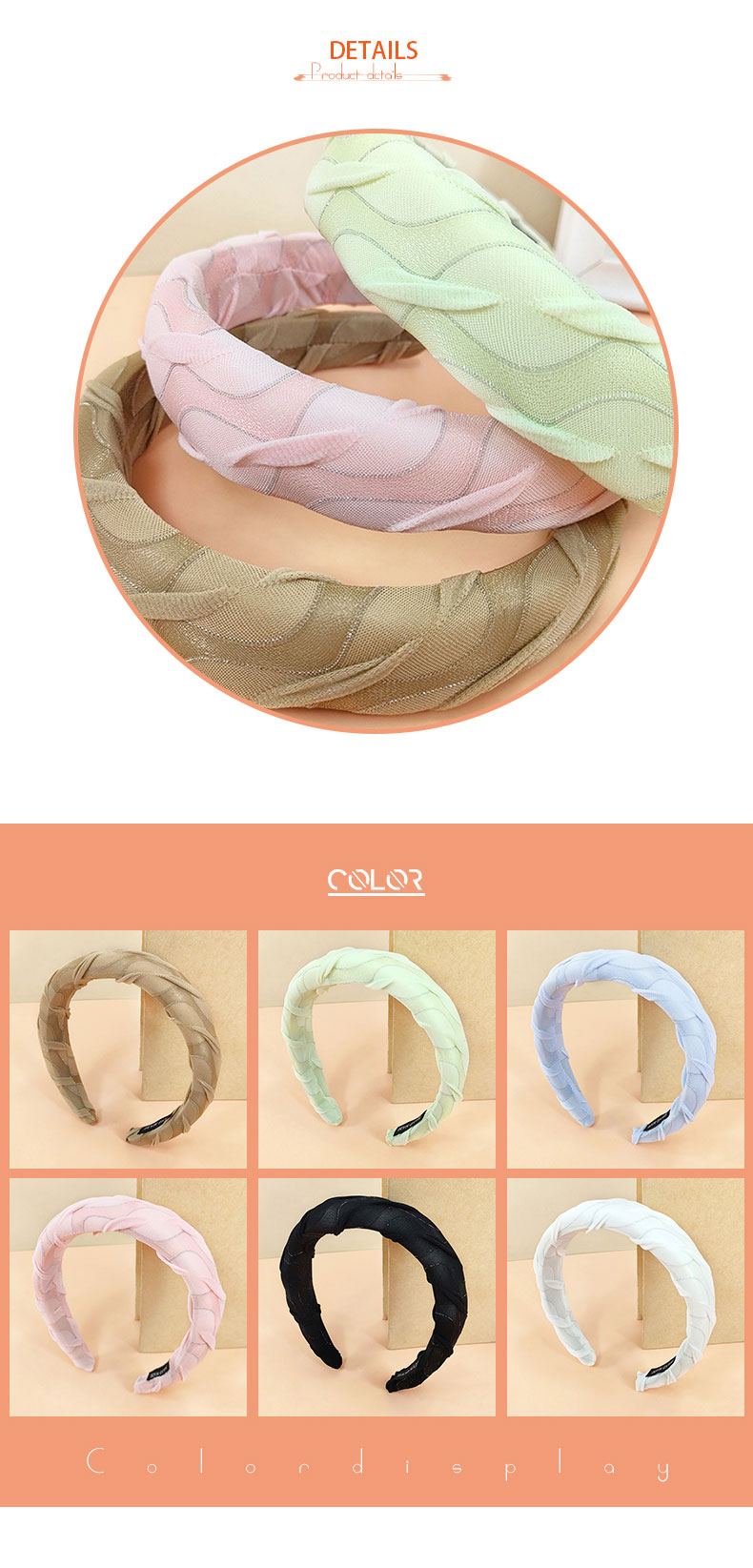 Women's Simple Style Solid Color Cloth Hair Accessories Hair Band display picture 3