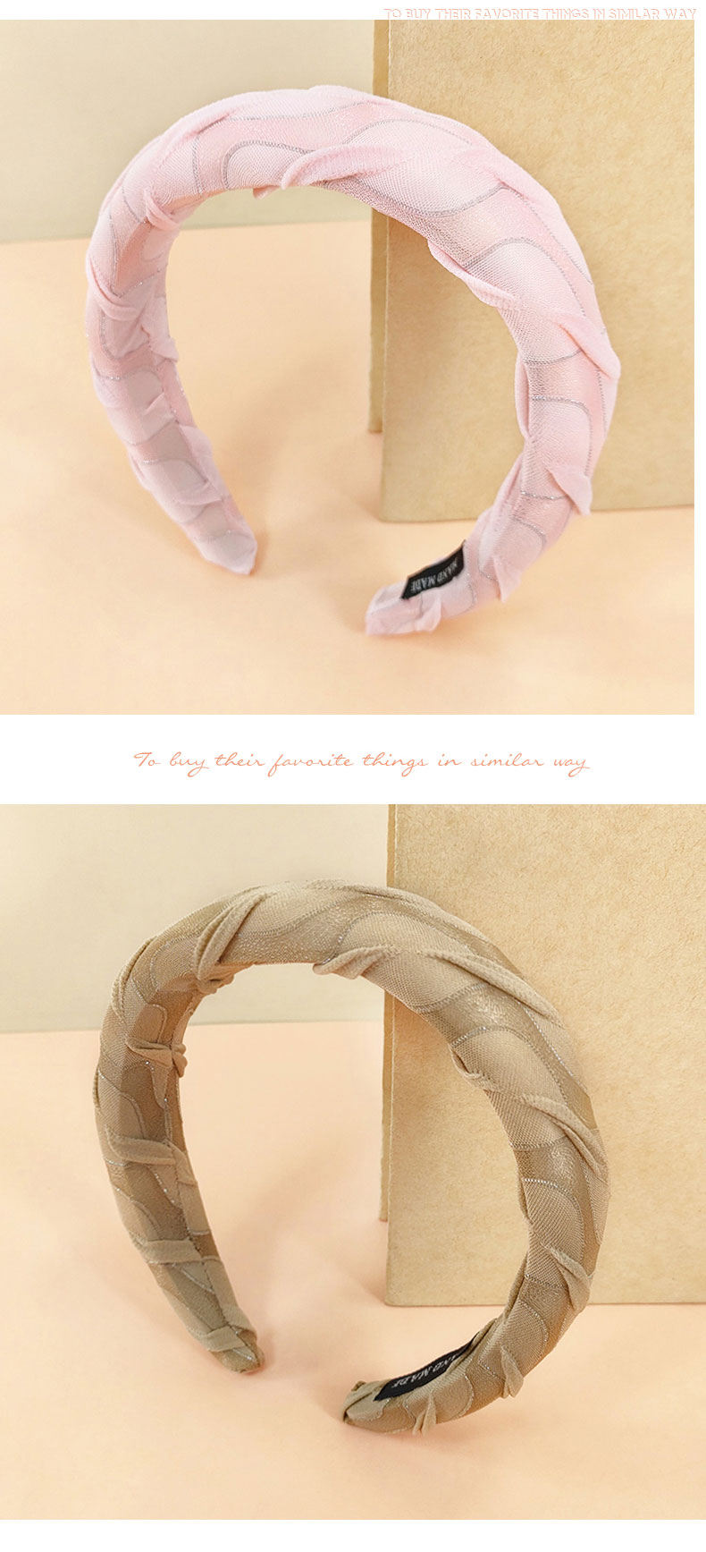 Women's Simple Style Solid Color Cloth Hair Accessories Hair Band display picture 6