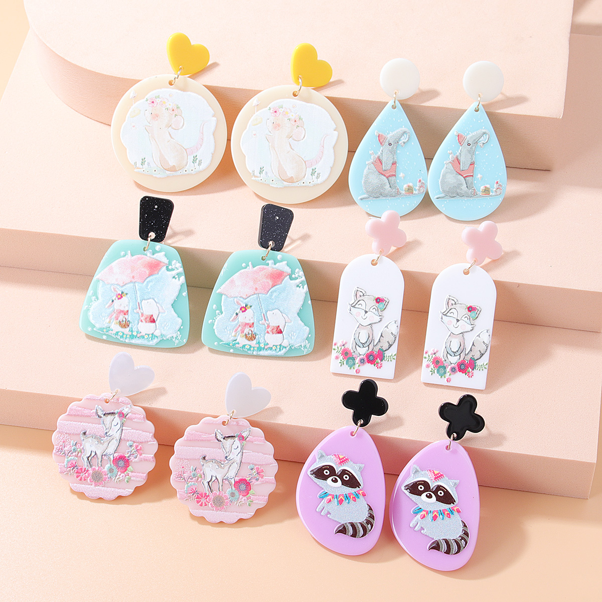 Women's Cute Fashion Animal Plant Arylic Earrings Drop Earrings display picture 3